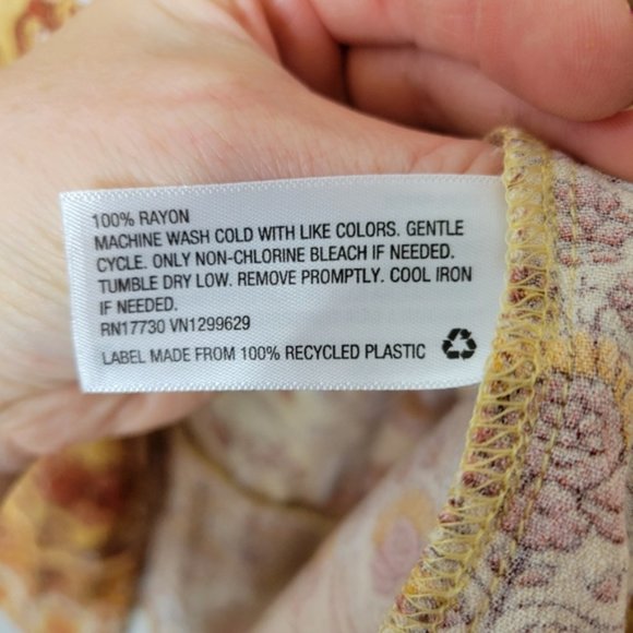 ROSE Gold Floral Open Front Kimono Top Fall Boho - Picture 9 of 9